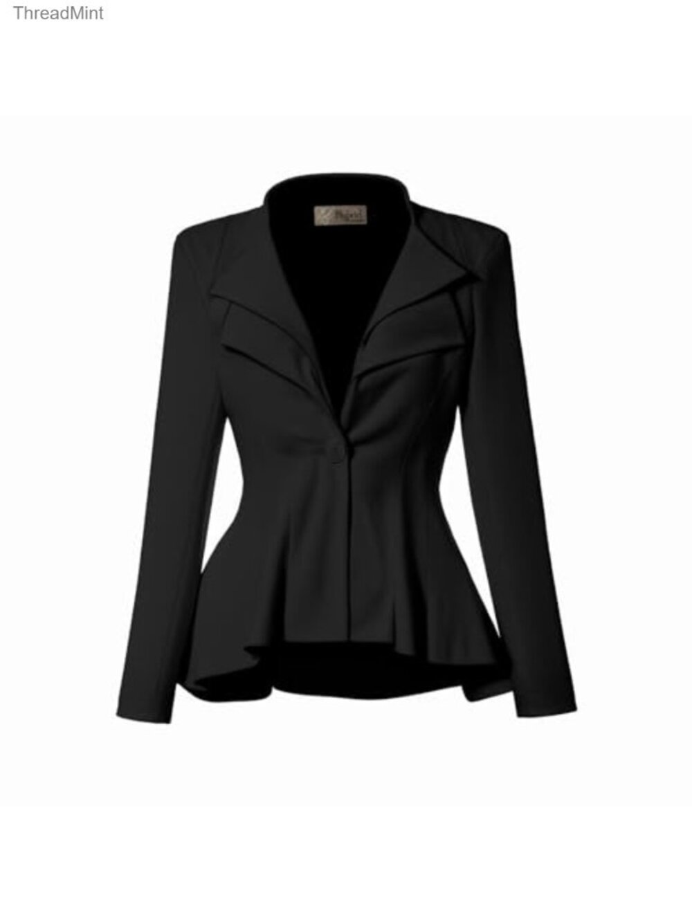 Women's Office Blazer Double Lapel Peplum Stretch Fit Suit Jacket
